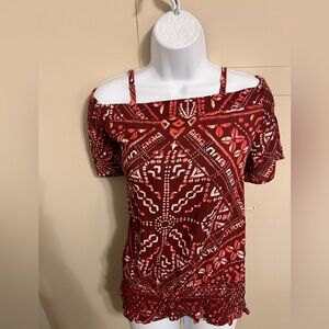Cato Red Patterned Blouse